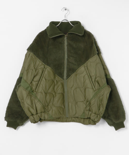 77circa　cutback boa&quilting wide jacket