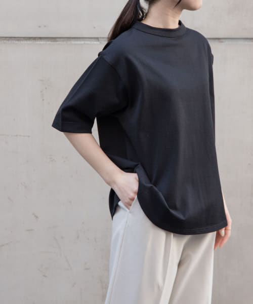 FORK&SPOON　ボトルネック5分袖Tシャツ