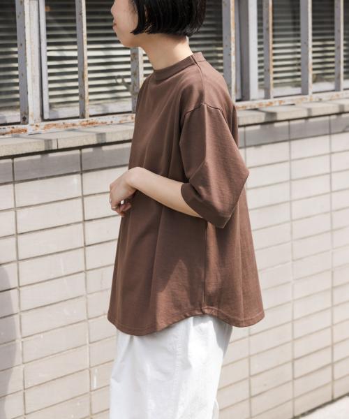 FORK&SPOON　ボトルネック5分袖Tシャツ