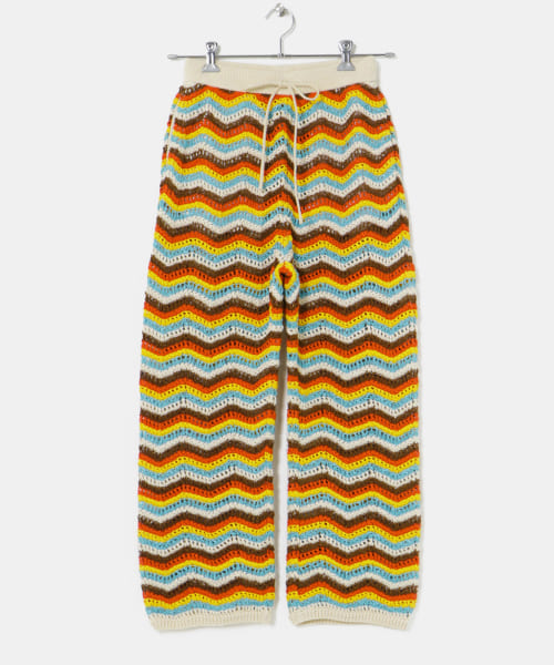 米富繊維　ZIGZAG SUKASHI KNIT PANTS