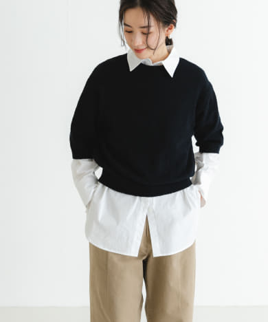 ブークレハーフスリーブニット