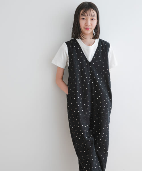 『親子リンク』『WEB/一部店舗限定』リネンレーヨンドットオールインワン(KIDS)