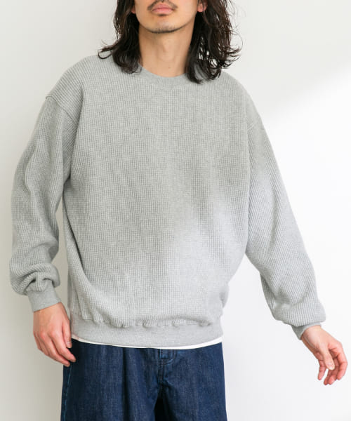 起毛ワッフルロングスリーブプルオーバー