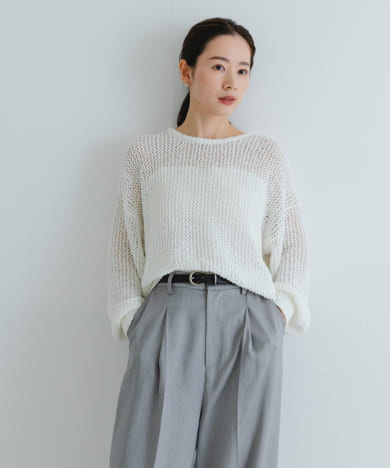 『WEB/一部店舗限定カラー』透かし柄ルーズニット