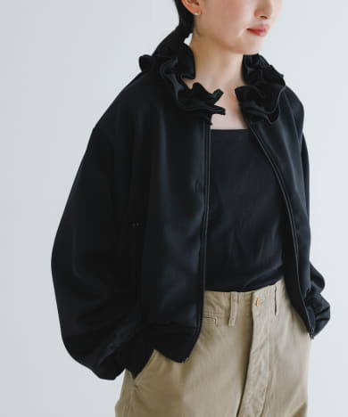 【本日特価】 crinkle crinkle crinkle frill jacket[UWA4-CC track coller ジャケット・アウター