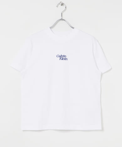 Calvin Klein　Flocked Logo Crew neck Tee