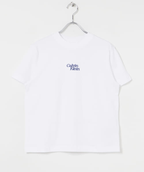 Calvin Klein　Flocked Logo Crew neck Tee