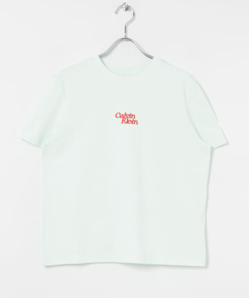 Calvin Klein　Flocked Logo Crew neck Tee