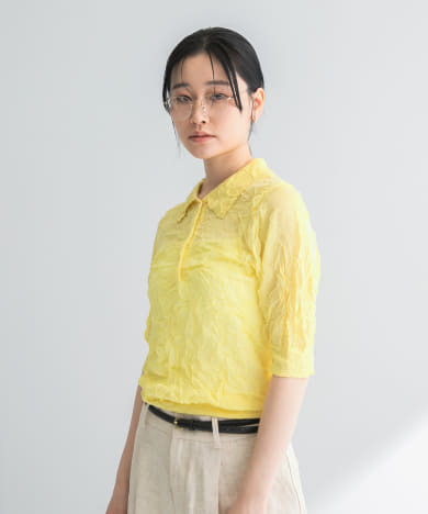 気になる対象商品 new リネン混ワッシャーシャツカラーニット[URA5-22T012 basic トップス