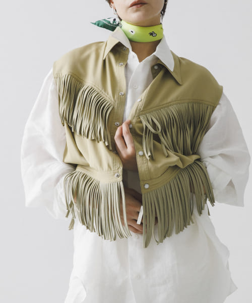 NOMARHYTHM TEXTILE　Fringe Vest