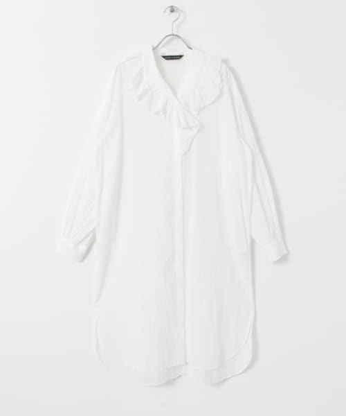 mizuiro ind　frill collar shirts one-piece
