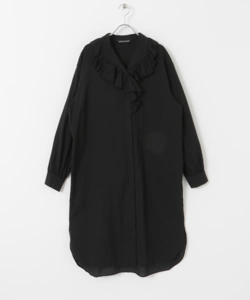 mizuiro ind　frill collar shirts one-piece