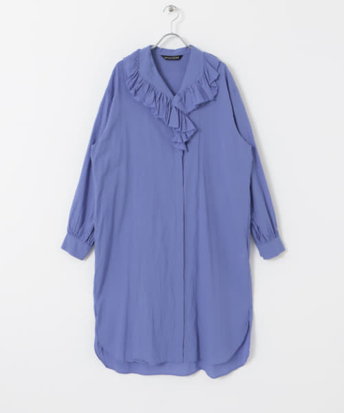 mizuiro ind　frill collar shirts one-piece