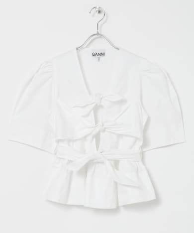 GANNI　Tie Strap BLOUSE
