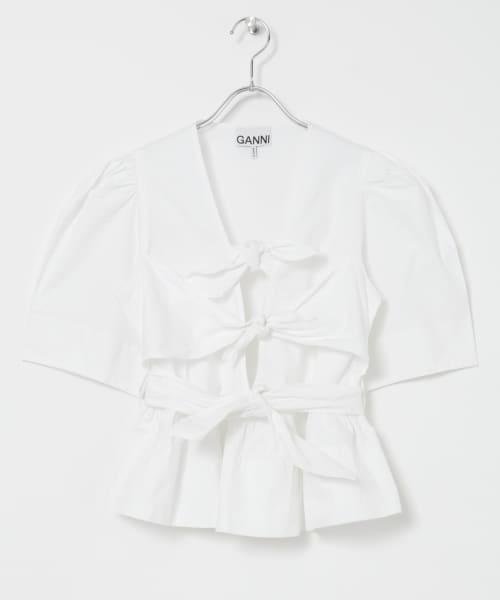 GANNI　Tie Strap BLOUSE