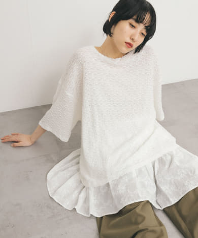 ルーズレースTEE