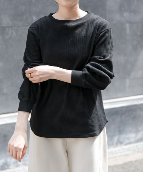 FORK&SPOON　変形ワッフルロングスリーブTシャツ