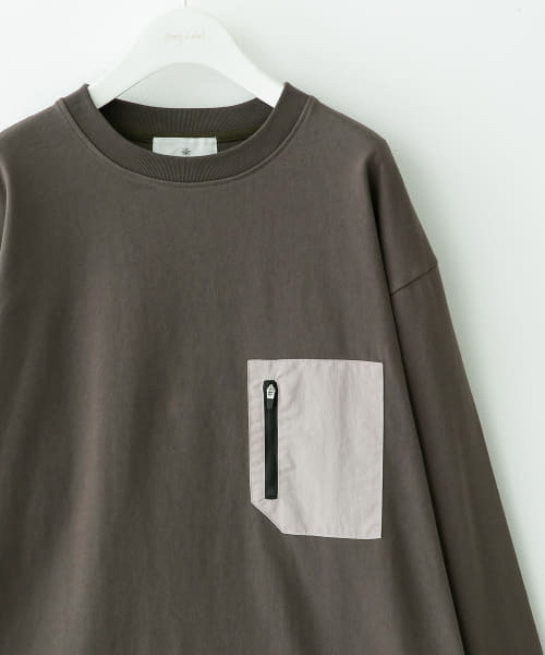 ヘビーウェイトナイロン布帛ポケットロングスリーブTシャツ