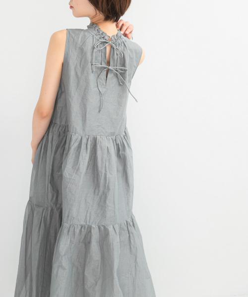 MARILYN MOON　sheer cotton gather dress