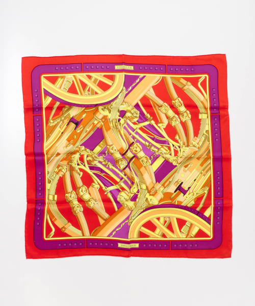 江口洋品店　HERMES カレ70スカーフ RYTHMES黒タグ