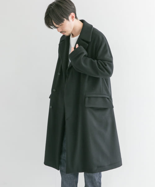 bukht モールスキンチェスターコート ダークネイビー