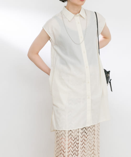 『UR TECH Smart Linen Touch』フレンチチュニックシャツ
