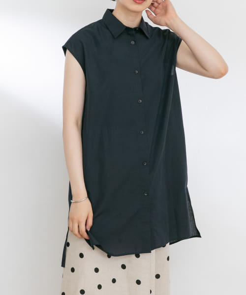 『UR TECH Smart Linen Touch』フレンチチュニックシャツ