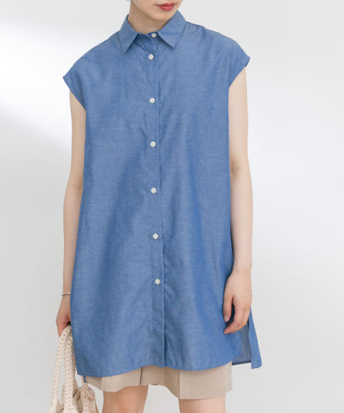『UR TECH Smart Linen Touch』フレンチチュニックシャツ