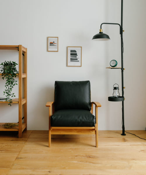 BOTHY PVC Sofa 1P オーク無垢材