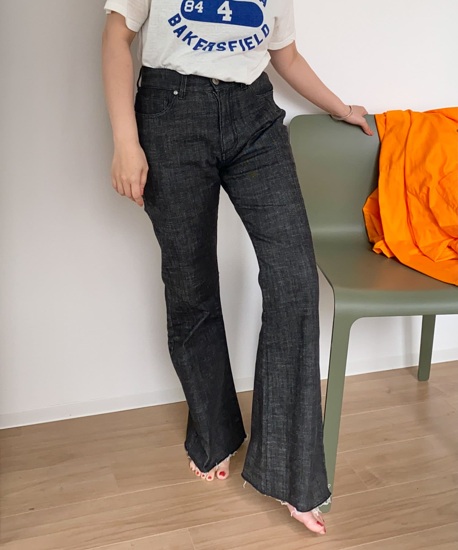 Couleur Meler imoko フレアデニムパンツ[EC24-24I004-BLK]｜URBAN