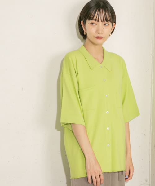 ルーズシルエットニットシャツ
