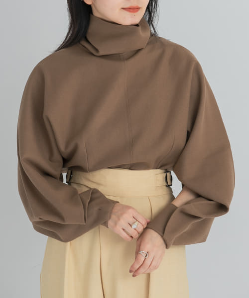 SEEALL　TRIANGLE SLEEVE HIGHNECK T-SHIRTS