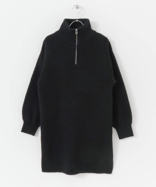 [SENSE OF PLACE][ハーフジップニットミニワンピース]