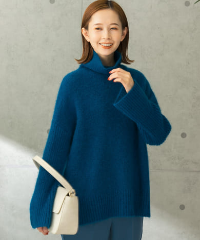 モヘアリブニット