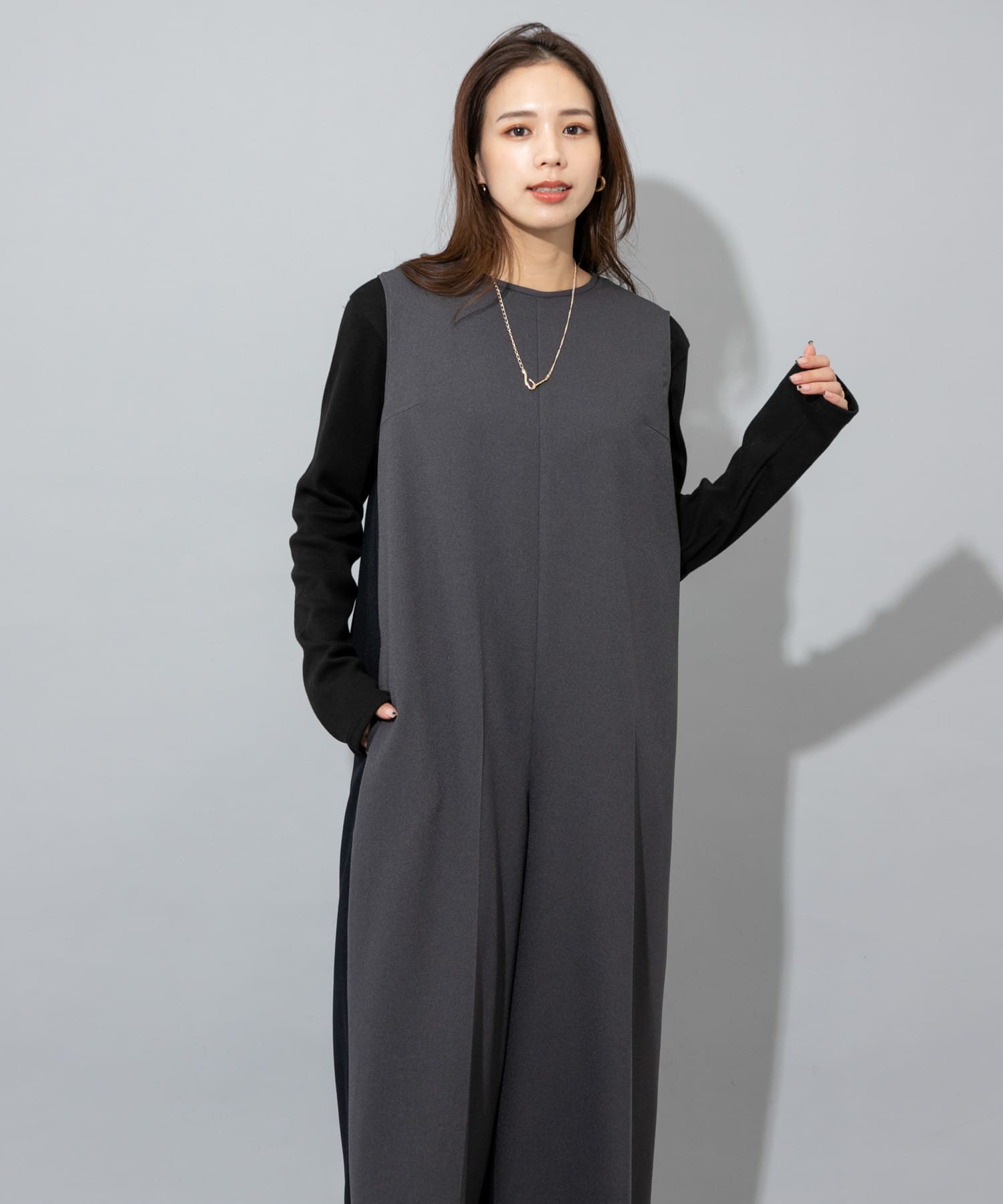 2022-23 FALL WINTER ギャザースリーブマキシドレス-