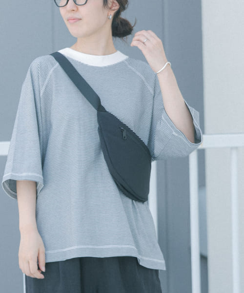 FORK&SPOON　ボーダー5分袖Tシャツ