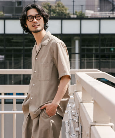 『セットアップ対応』『吸水速乾』ドライメランジショートスリーブシャツ