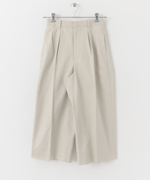 Scye　Cotton Chino Cropped Wide Pants
