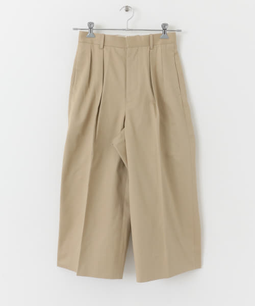 Scye　Cotton Chino Cropped Wide Pants