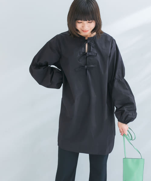 GANNI　Cotton Poplin Tie Dress