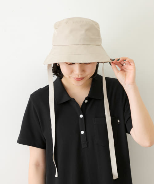 リボン付ポリツイルバケットハット