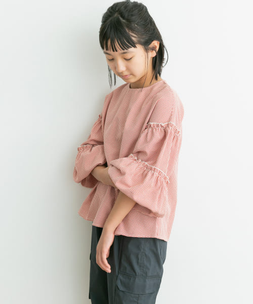 『WEB/一部店舗限定サイズ』ボリュームギャザースリーブブラウス(KIDS)