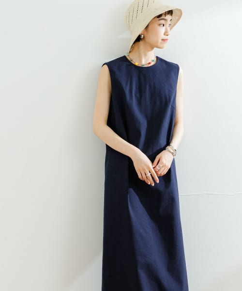 『WEB限定』くるみ釦ストレートロングワンピース