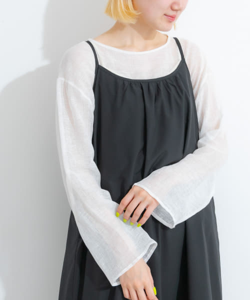 MANON　KARAMI LINEN MESH T-SHIRTS