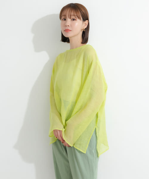 MANON　KARAMI LINEN MESH T-SHIRTS