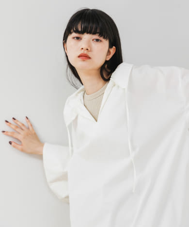 SHIRRING SKIPPER BLOUSE