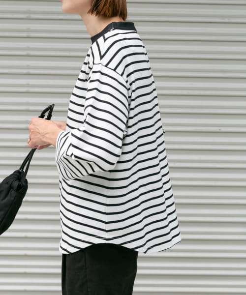 FORK&SPOON　ボトルネック8分袖Tシャツ