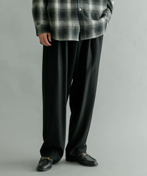 ATON　MERINOCOLLEGE FN TWIDE PANTS