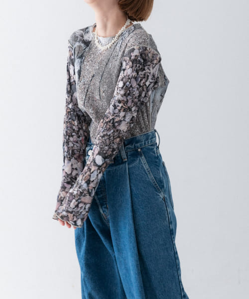 kotohayokozawa　wave graphic top