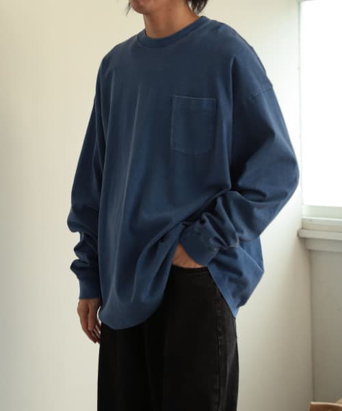 フェードルーズポケットロングスリーブTシャツ